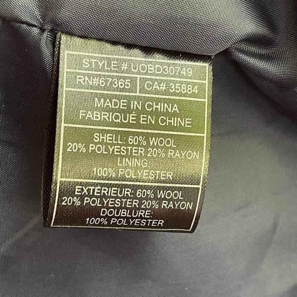 BB Dakota Wool Blend Military Double-Breasted Peacoat Jacket Navy Size S - Picture 11 of 12